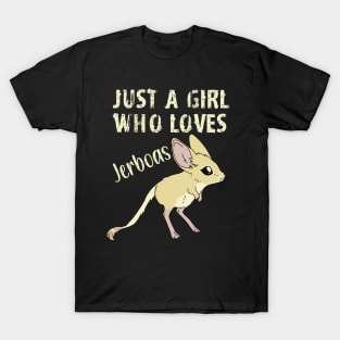 Just a Girl Who Loves Jerboas - Yellow text T-Shirt